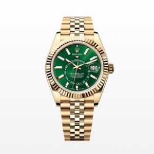 Super Clone Rolex Sky-Dweller Gold Case Green Dial 42mm Watch m336938-0008