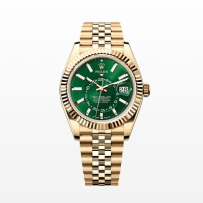 Super Clone Rolex Sky-Dweller Gold Case Green Dial 42mm Watch m336938-0008